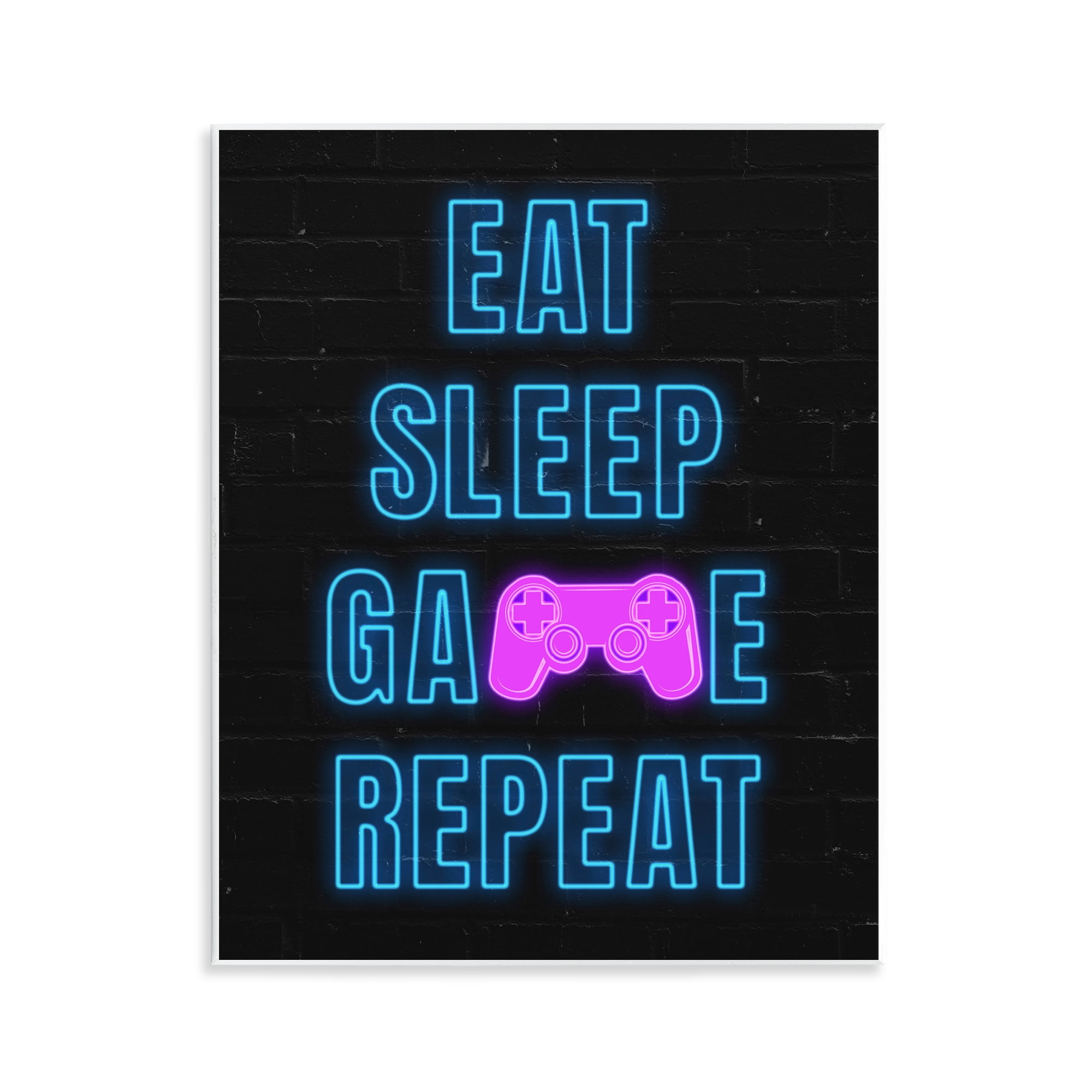 Stupell Industries Neon Gamer Lifestyle Typography Painting Unframed Art Print Wall Art, 11 x 14