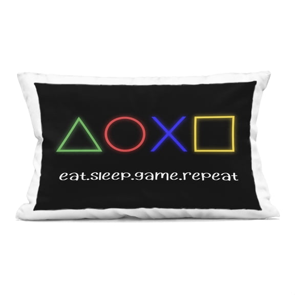 Stupell Industries Neon Gaming Symbols & Words Decorative Printed Throw Pillow, design by Christine Simpson Art