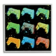 thumbnail image 1 of Stupell Industries Neon Pop Style Gaming Controllers Paint Splatter Graphic Art Gray Framed Art Print Wall Art, Design by Daphne Polselli, 1 of 7