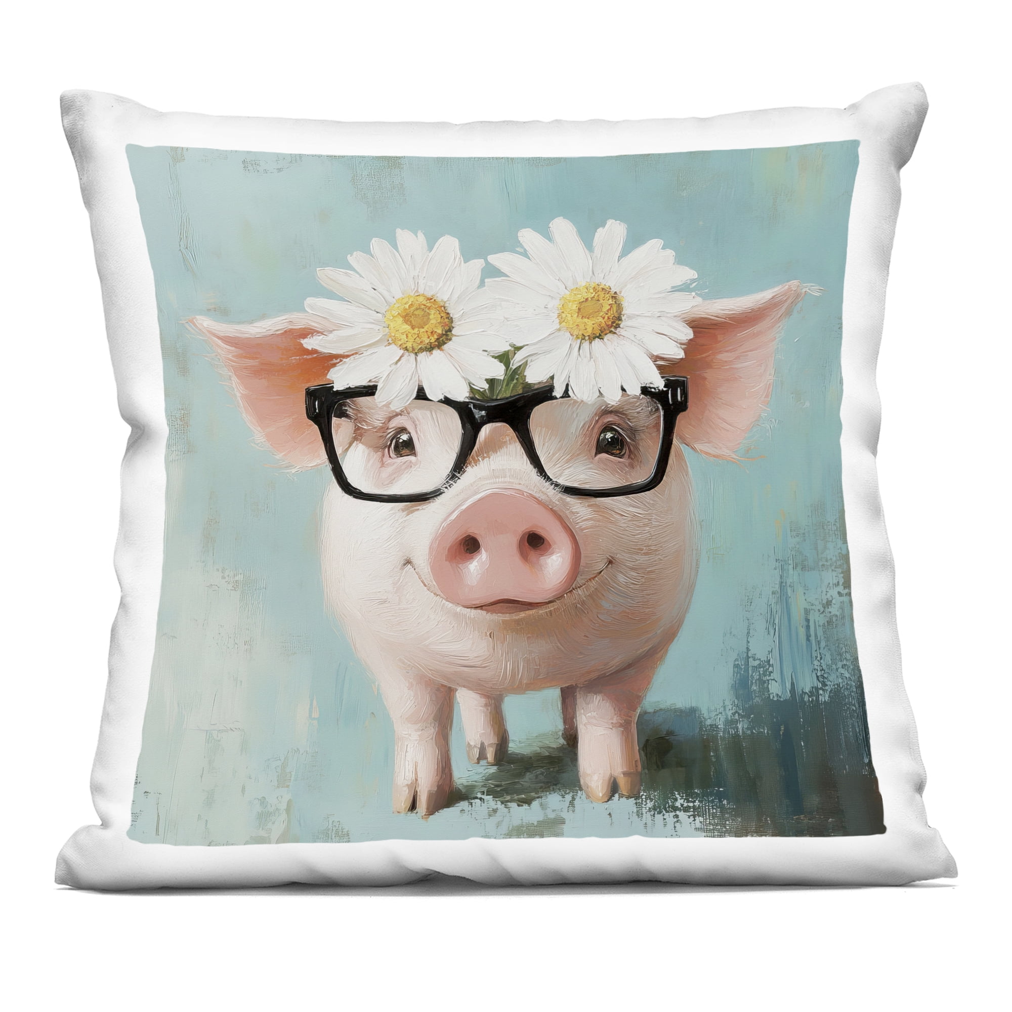 Stupell Industries Nerdy Natalie Piglet Decorative Printed Throw Pillow, design by Tina LeCour