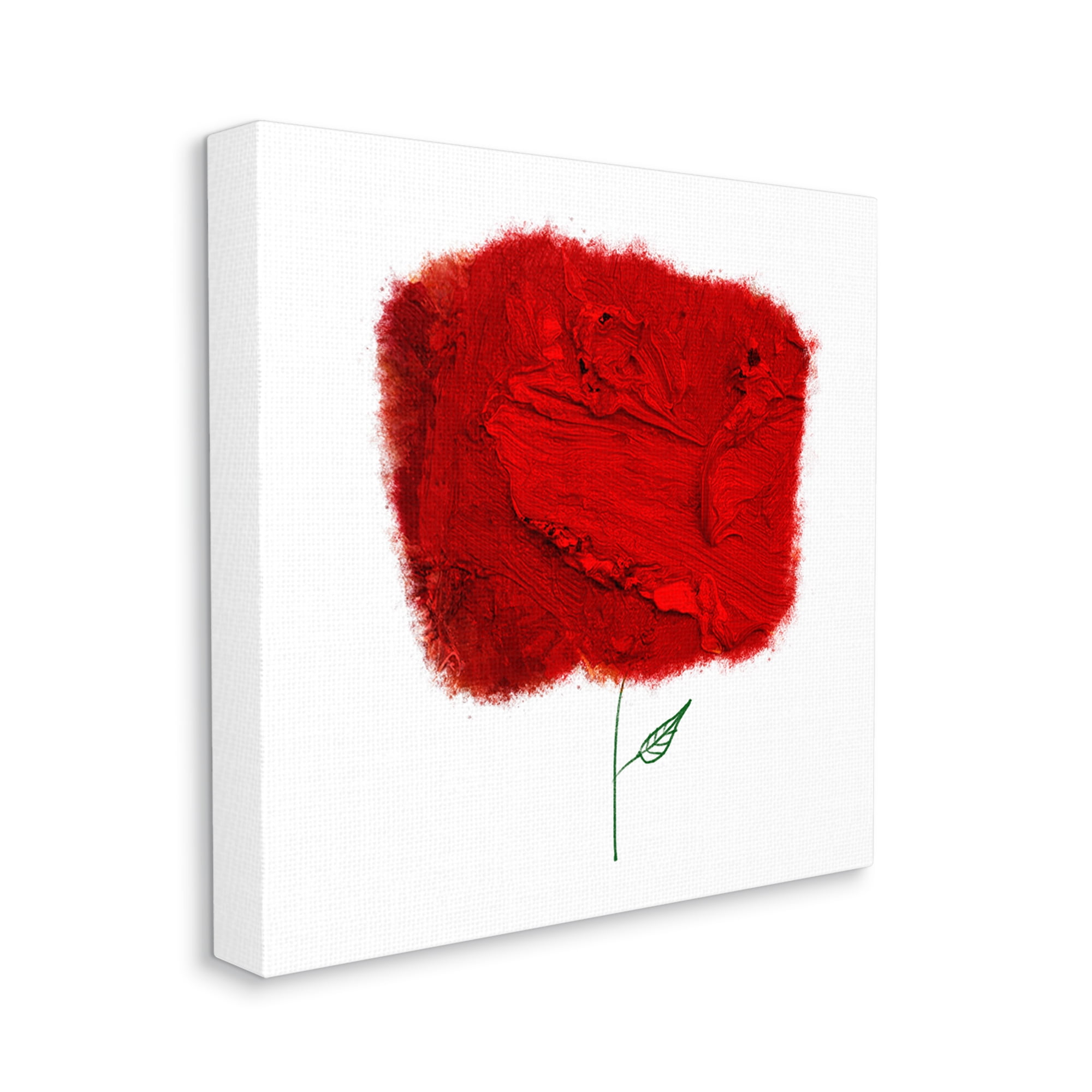 Stupell Industries Nerudo Rose Abstract Interpretation Modern Red Floral Botanical & Floral Painting Gallery Wrapped Canvas Print Wall Art, 24 x 24