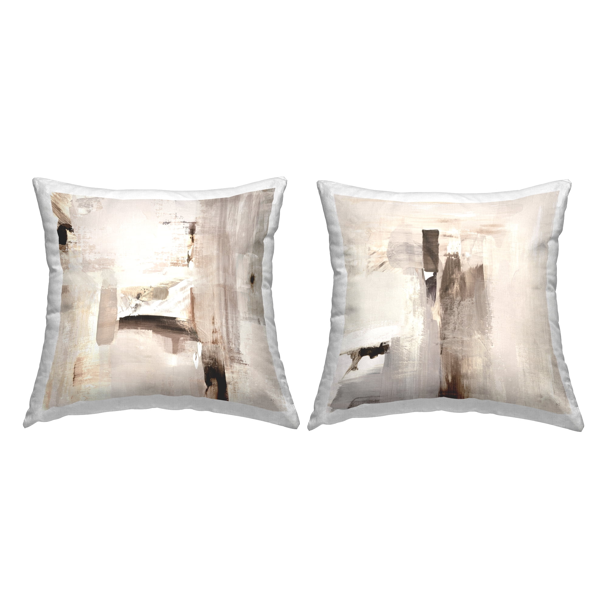 Stupell Industries Neutral Abstract Expressions Decorative Printed Throw Pillow Design by Igor Levashov.