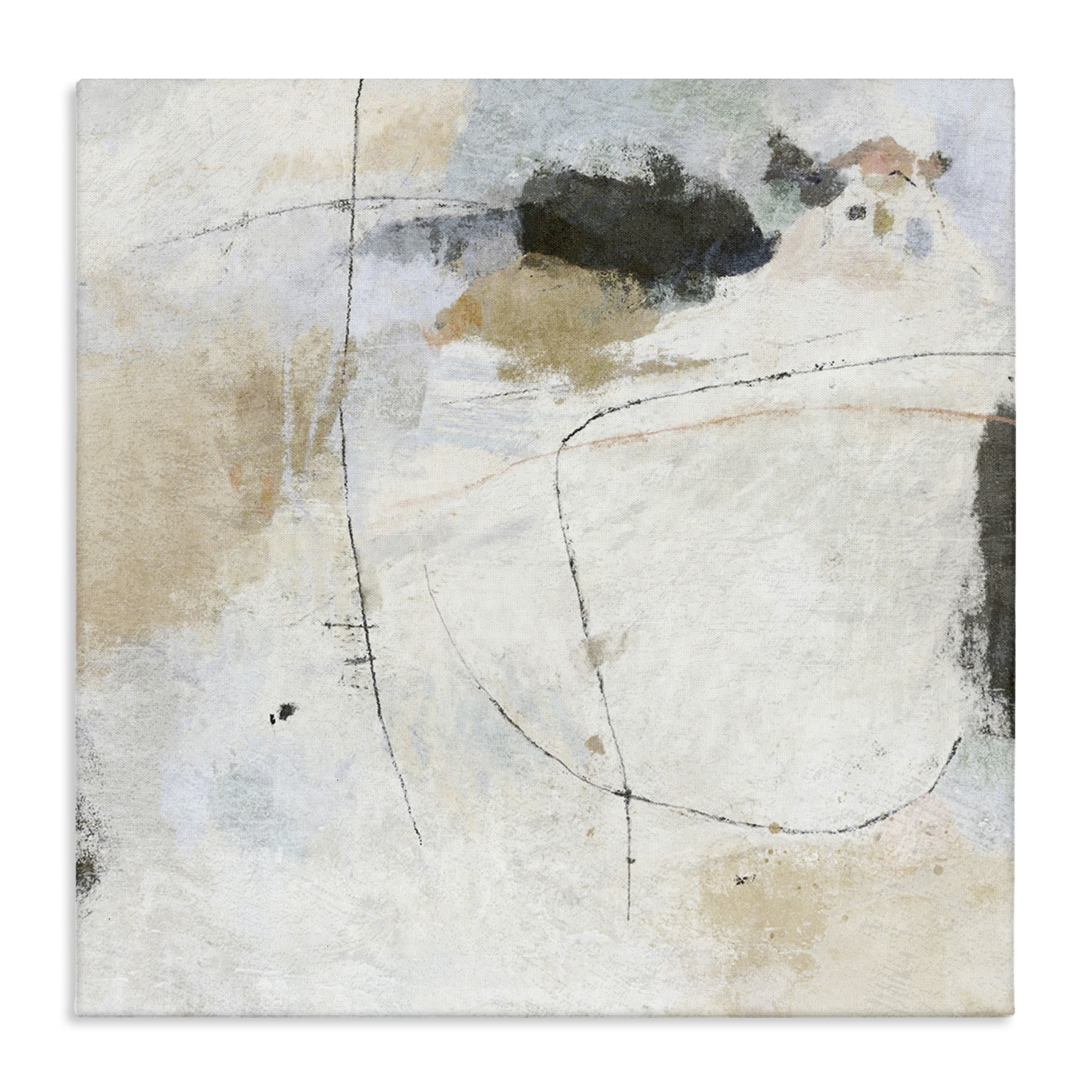 Stupell Industries Neutral Abstract Pattern Abstract Painting Gallery Wrapped Canvas Art Print Wall Art, 30 x 30