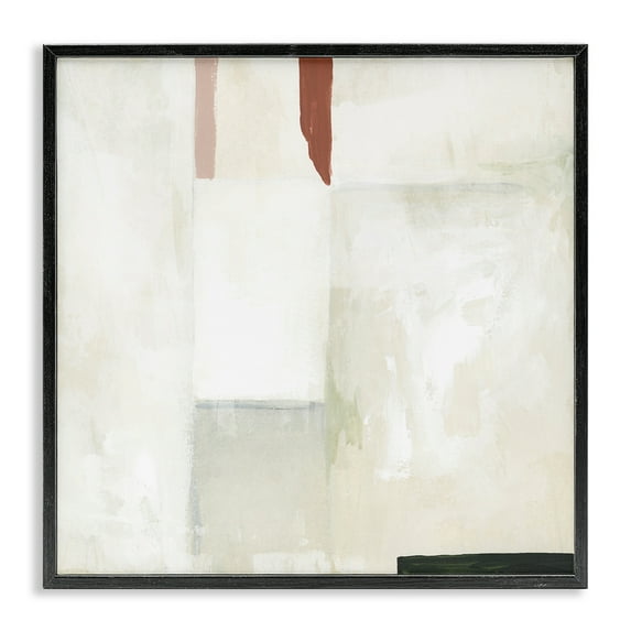 Stupell Industries Neutral Abstract Simplicity Abstract Painting Black Framed Art Print Wall Art, 17 x 17