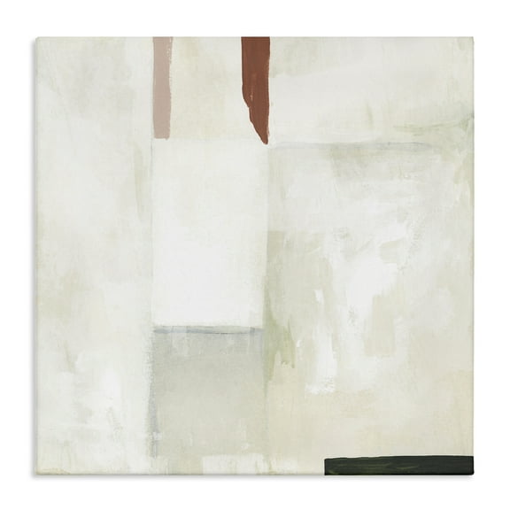 Stupell Industries Neutral Abstract Simplicity Abstract Painting Gallery Wrapped Canvas Art Print Wall Art, 17 x 17
