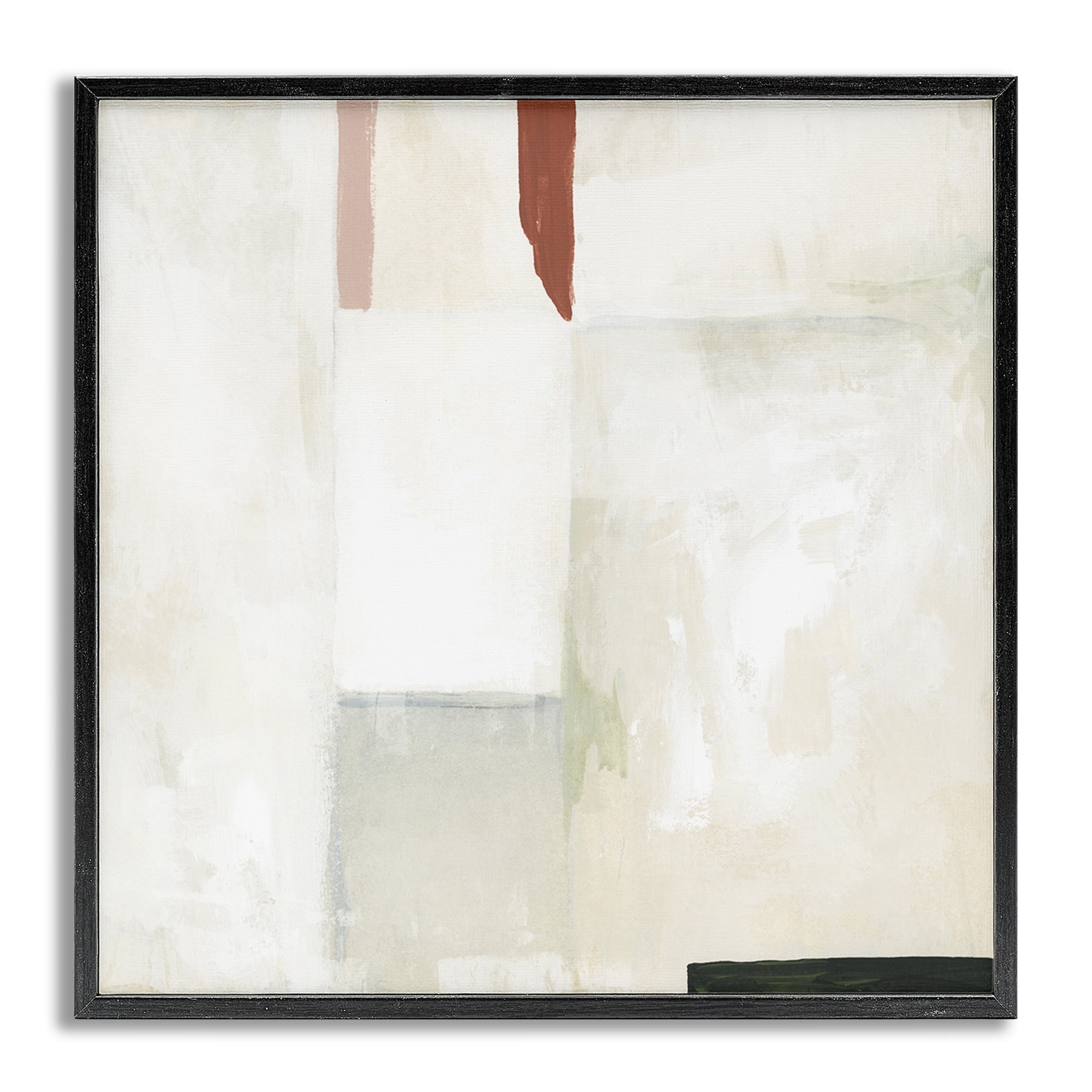 Stupell Industries Neutral Abstract Simplicity Abstract Painting Gray Framed Art Print Wall Art, 17 x 17