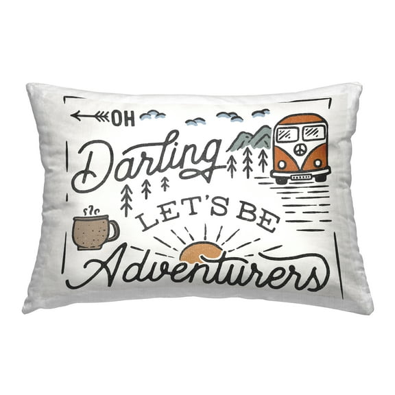 Stupell Industries Neutral Adventure Phrase Decorative Printed Throw Pillow, 14 x 20