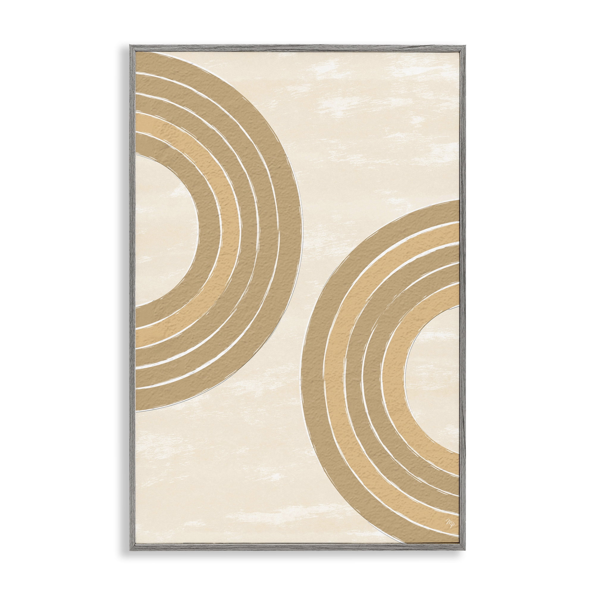Stupell Industries Neutral Arch Expressions Abstract Painting Gray Framed Art Print Wall Art, 20 x 30