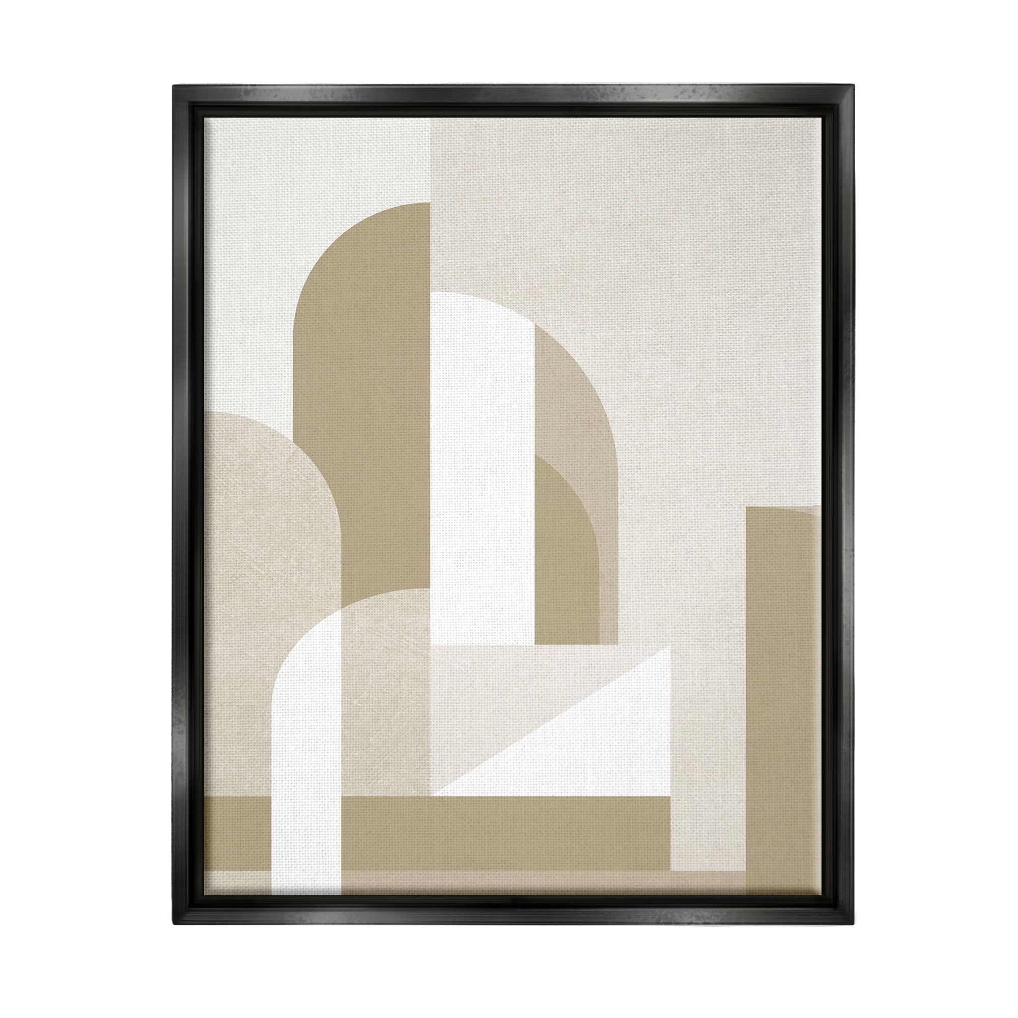 Stupell Industries Neutral Arches Architecture Abstract Painting Black Floater Framed Canvas Art Print Wall Art, 17 x 21