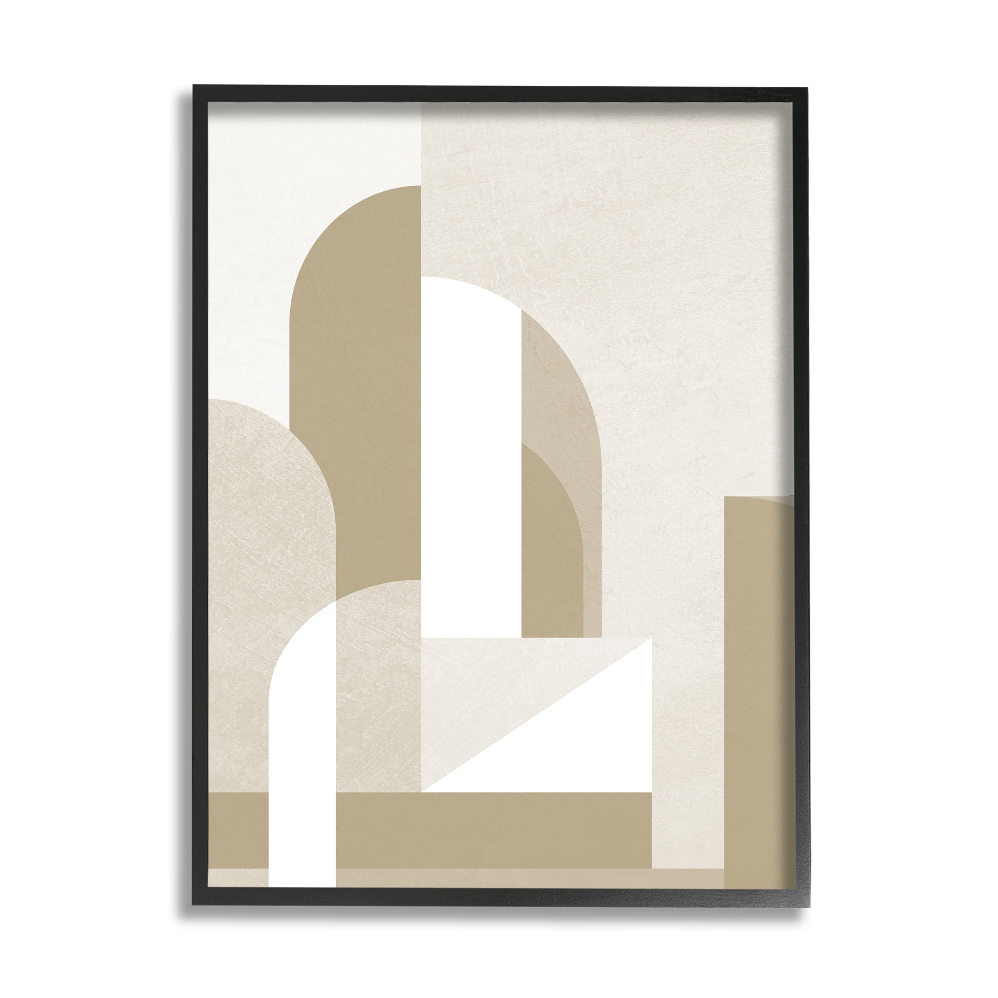 Stupell Industries Neutral Arches Architecture Abstract Painting Black Framed Art Print Wall Art, 24 x 30