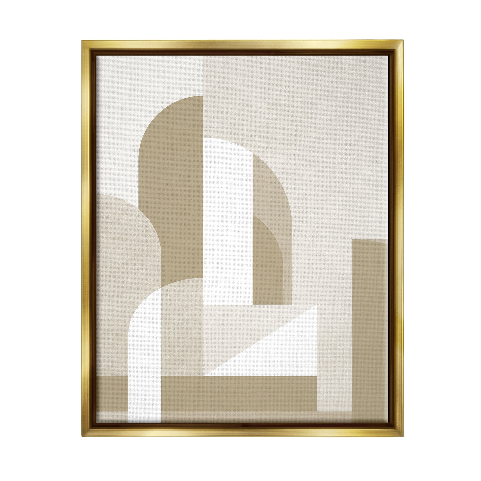 Stupell Industries Neutral Arches Architecture Abstract Painting Gold Floater Framed Canvas Art Print Wall Art, 25 x 31