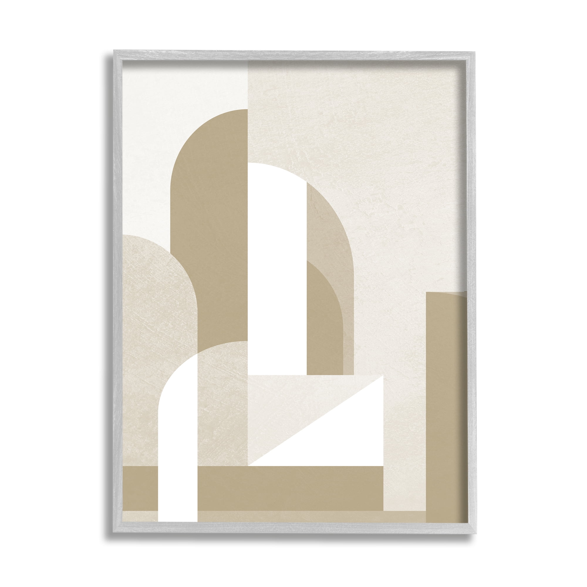 Stupell Industries Neutral Arches Architecture Abstract Painting Gray Framed Art Print Wall Art, 24 x 30
