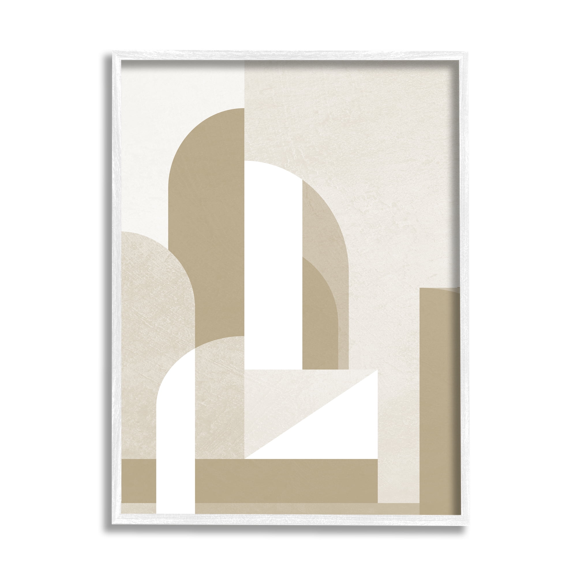 Stupell Industries Neutral Arches Architecture Abstract Painting White Framed Art Print Wall Art, 24 x 30