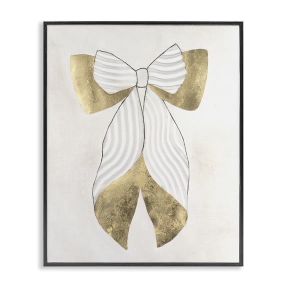 Stupell Industries Neutral Artful Bow Black Framed Giclee Art design by Vanna Lam, 20 x 16