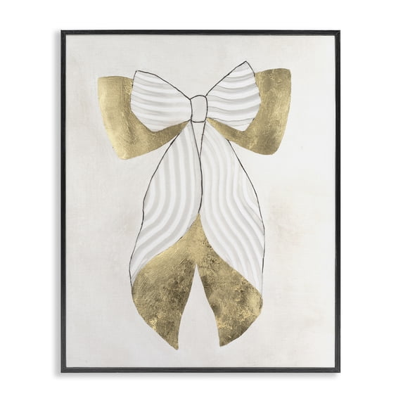 Stupell Industries Neutral Artful Bow Black Framed Giclee Art design by Vanna Lam, 30 x 24
