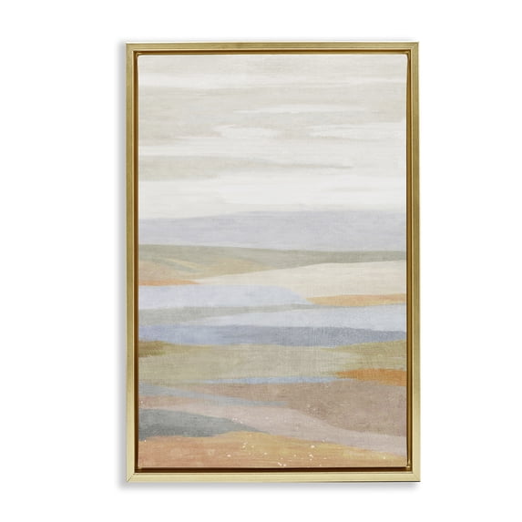 Stupell Industries Transitional Neutral Beach Dunes Gold Floating Frame Canvas Art, 21 x 31, by Suzanne Nicoll