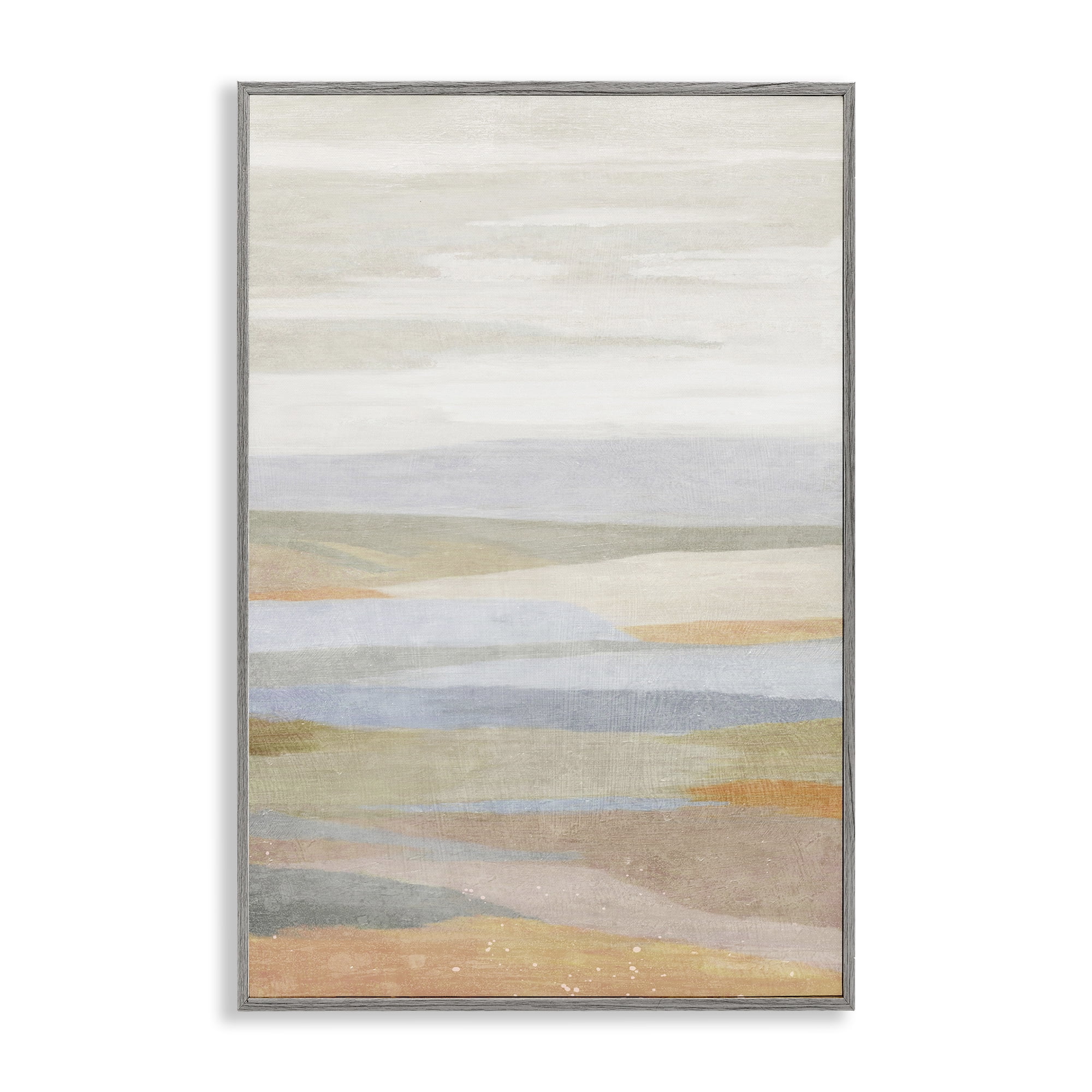 Stupell Industries Neutral Beach Dunes Coastal Painting Gray Framed Art Print Wall Art, 12 x 18