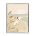 thumbnail image 1 of Stupell Industries Neutral Beach Sunset Surfing Woman Coastal Painting Gray Framed Art Print Wall Art, 1 of 5