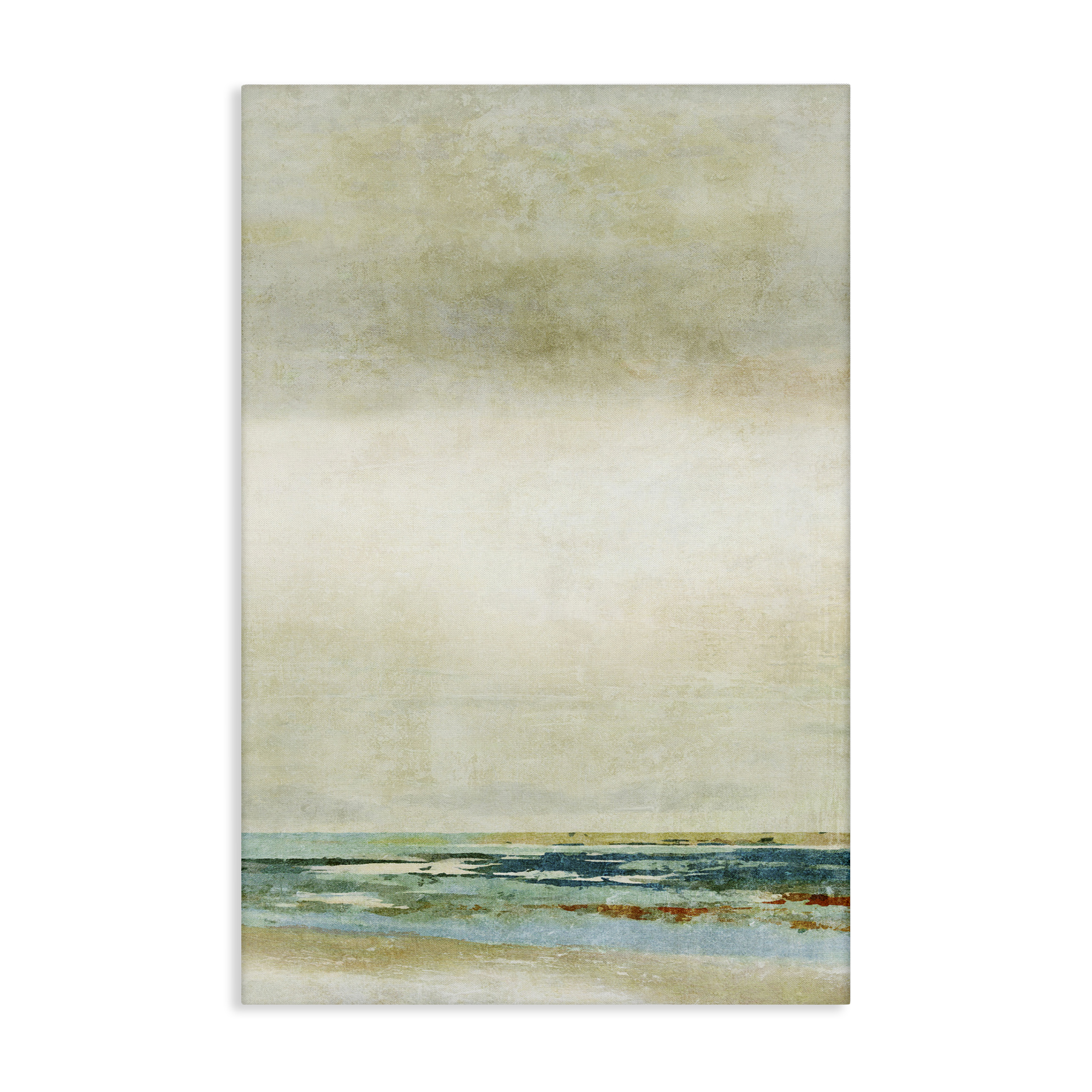 Stupell Industries Neutral Beige Beach Abstraction Abstract Painting Gallery Wrapped Canvas Art Print Wall Art, 20 x 30