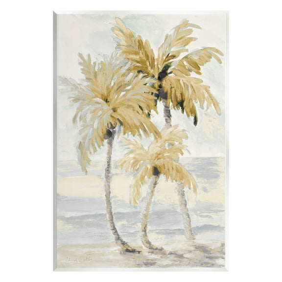 Stupell Industries Neutral Beige Palm Trees Landscape Painting Unframed Art Print Wall Art, 10 x 15