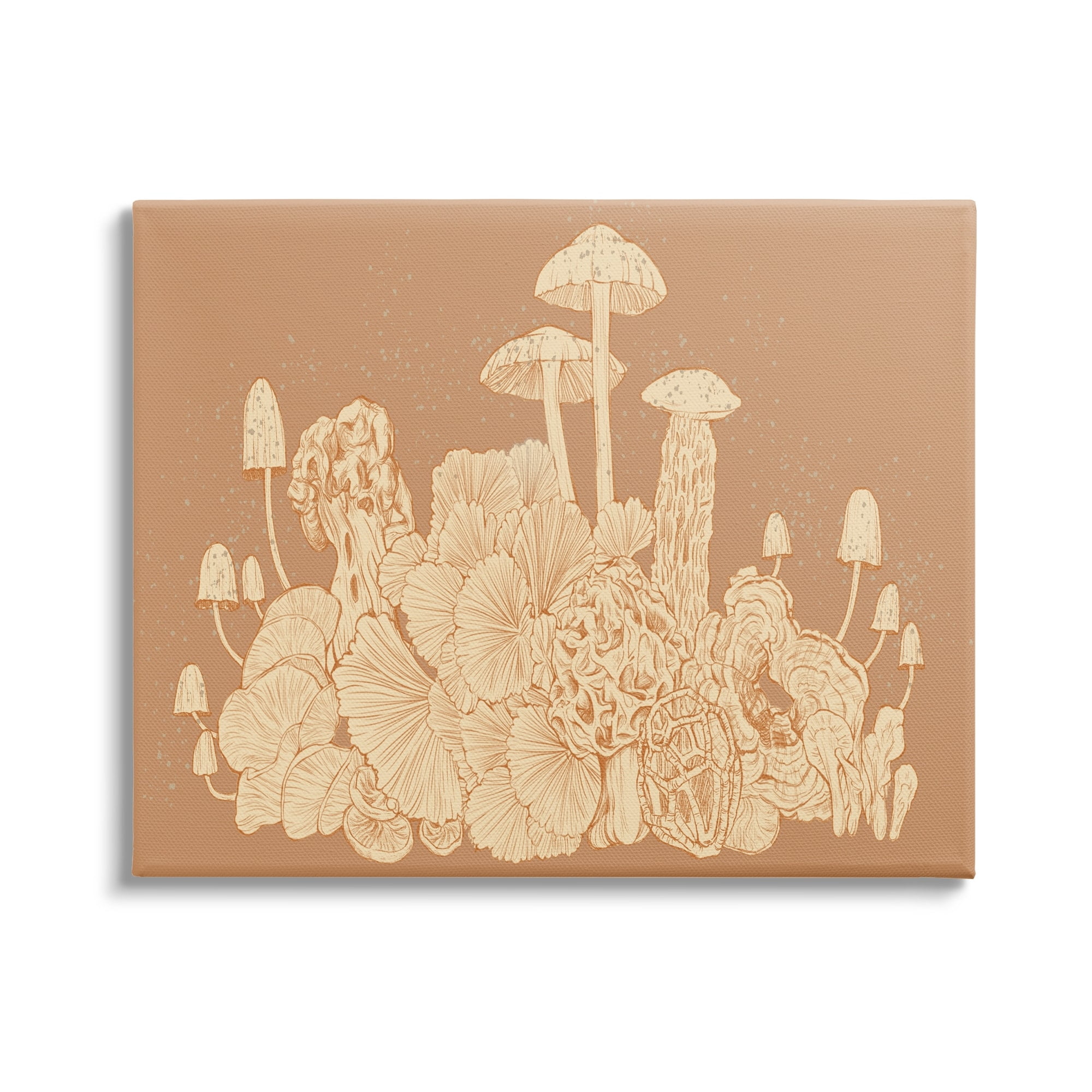 Stupell Industries Neutral Beige Woodland Mushrooms Botanical & Floral Painting Gallery Wrapped Canvas Print Wall Art