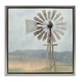 thumbnail image 1 of Stupell Industries Neutral Blue Windmill Breeze Landscape Painting Gray Floater Framed Canvas Art Print Wall Art, 25 x 25, 1 of 9