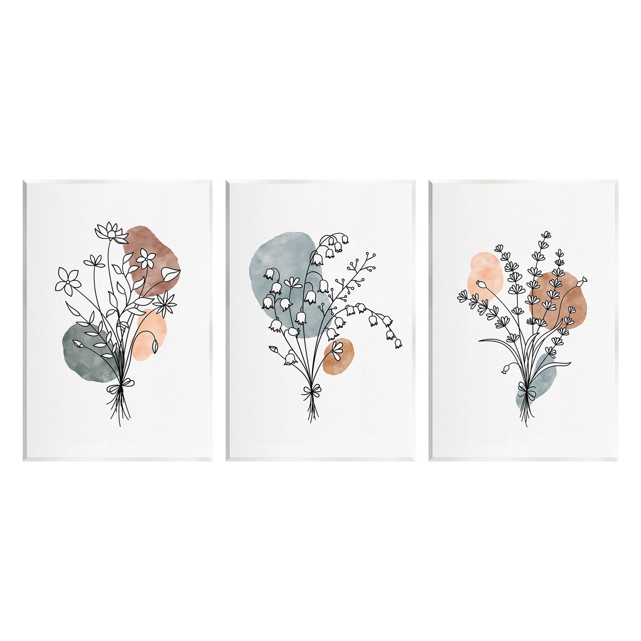 Stupell Industries Neutral Bohemian Herb Bunches Graphic Art Unframed Art Print Wall Art, Set of 3, Design by JJ Design House LLC