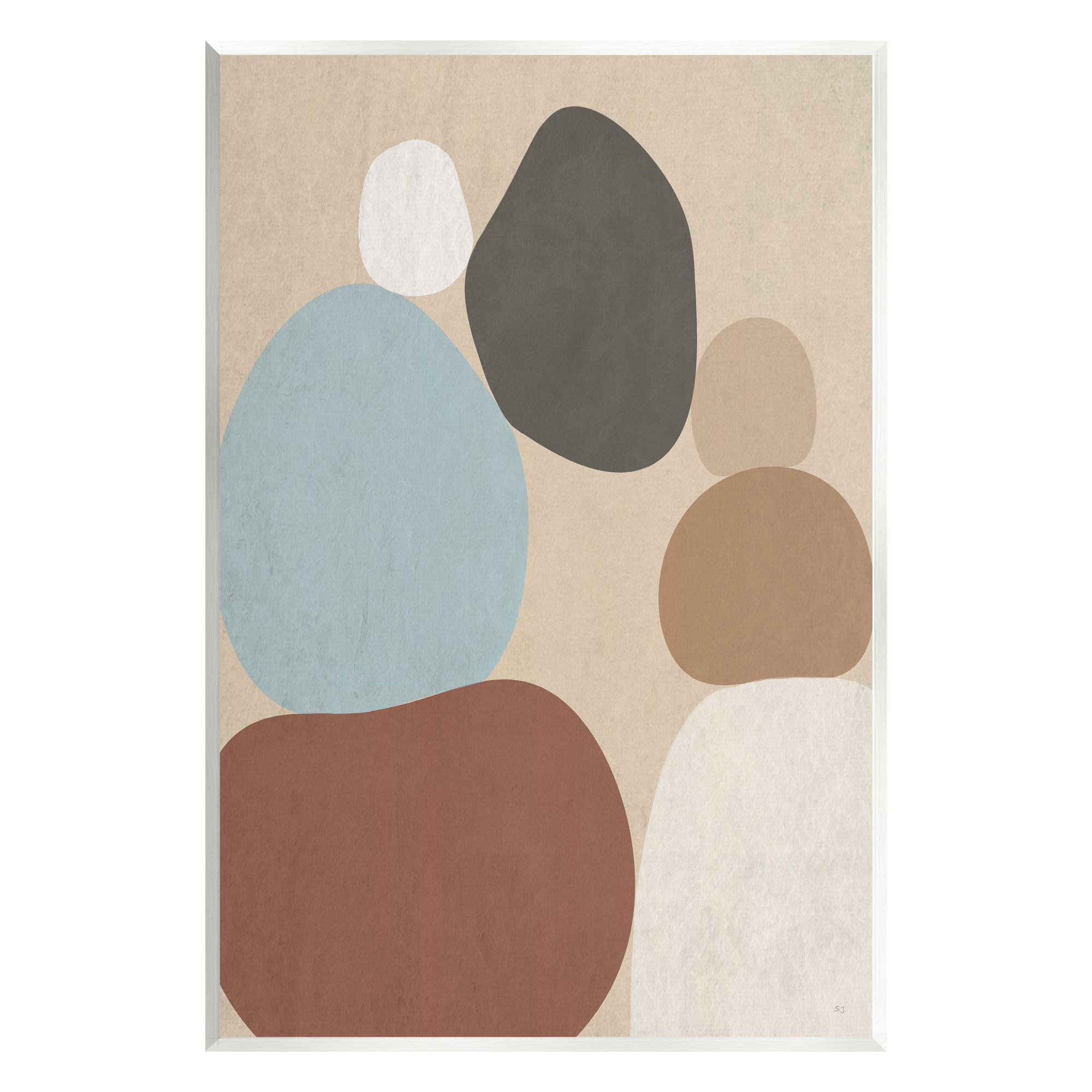 Stupell Industries Neutral Boho Contemporary Rocks Abstract Painting Unframed Art Print Wall Art