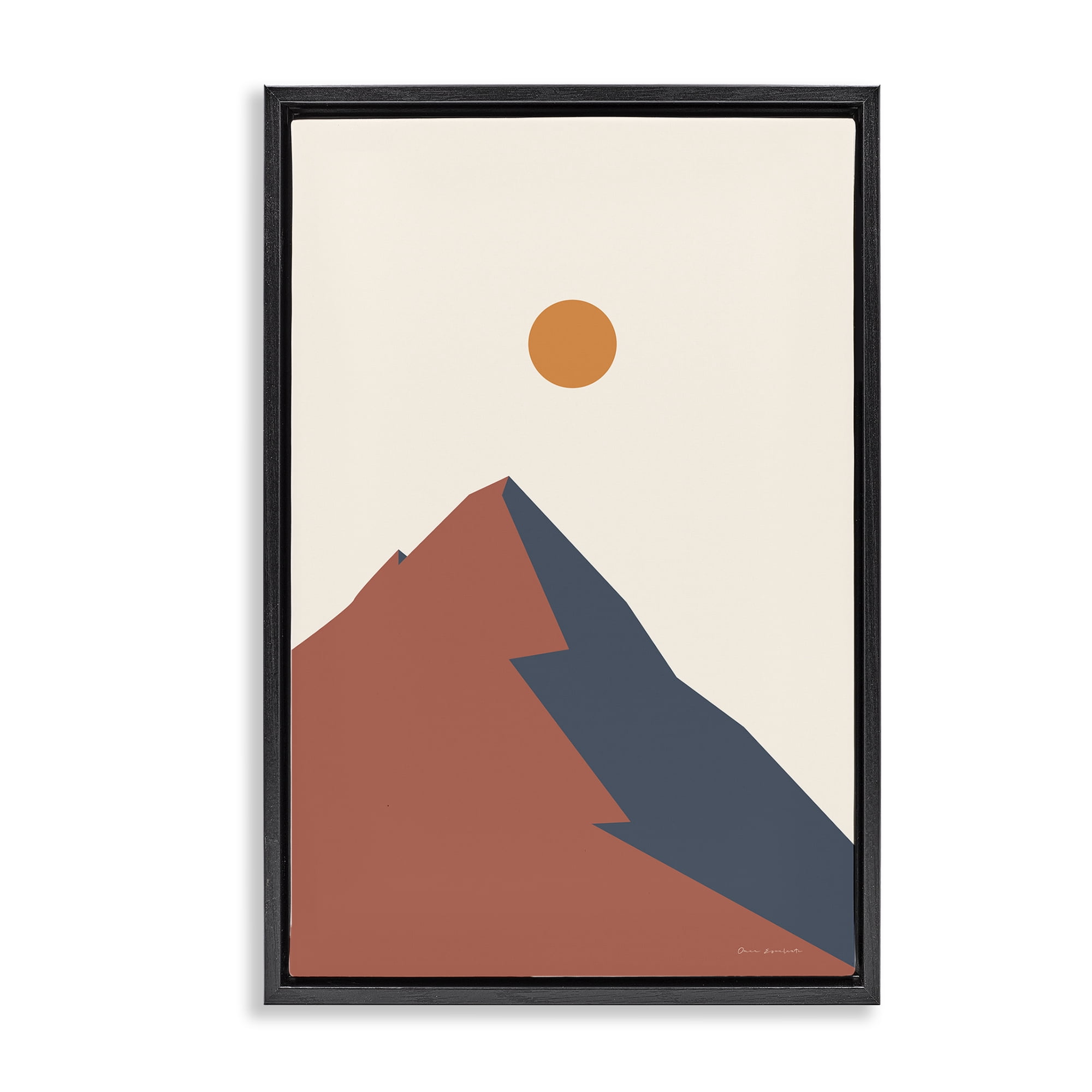 Stupell Industries Neutral Boho Peak Landscape & Nature Painting Black Floater Framed Canvas Art Print Wall Art, 21 x 31