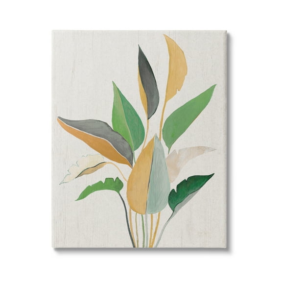 Stupell Industries Neutral Botanical Leaves Botanical & Floral Painting Gallery Wrapped Canvas Art Print Wall Art, 16 x 20