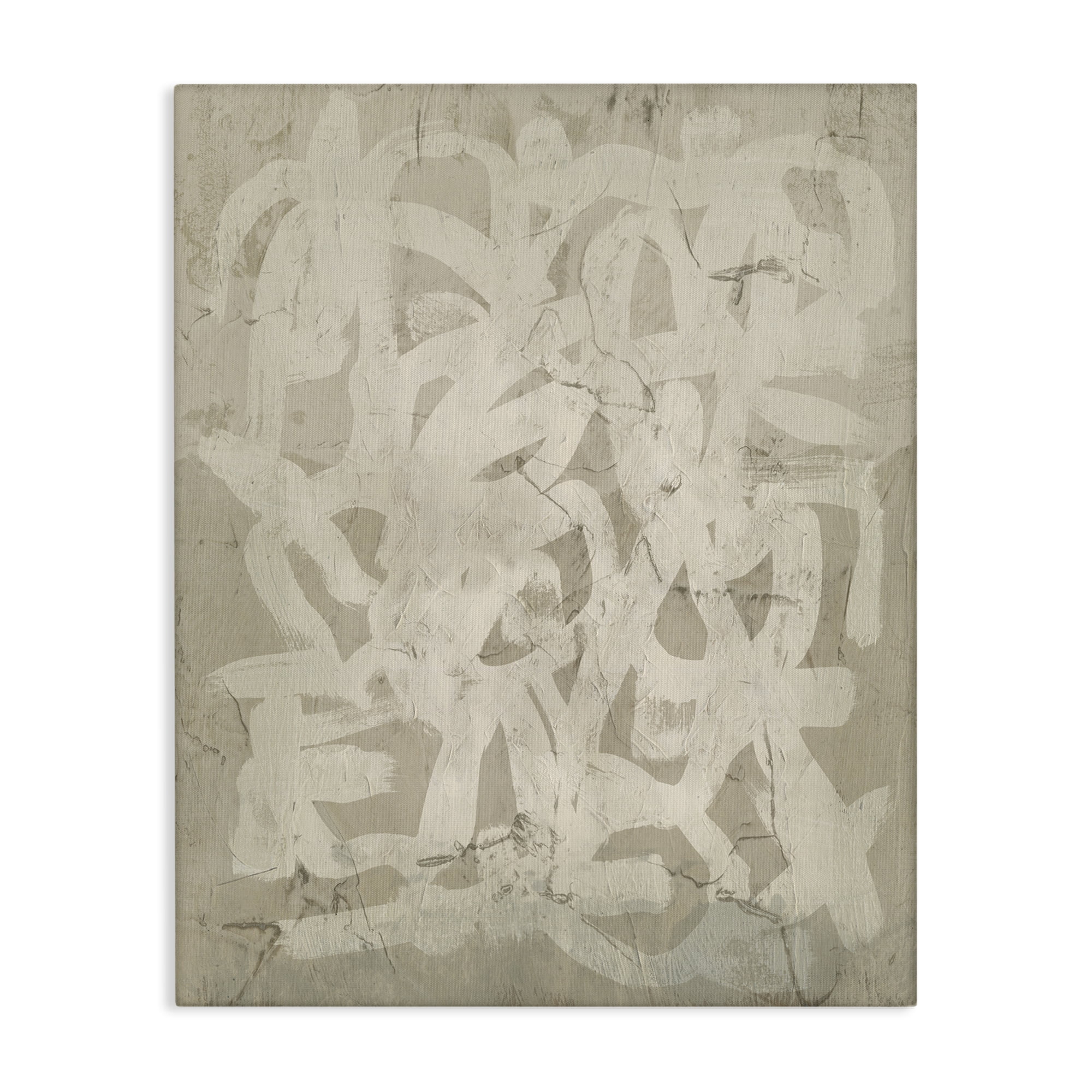 Stupell Industries Neutral Chaotic Pattern Abstract Painting Gallery Wrapped Canvas Art Print Wall Art, 36 x 48