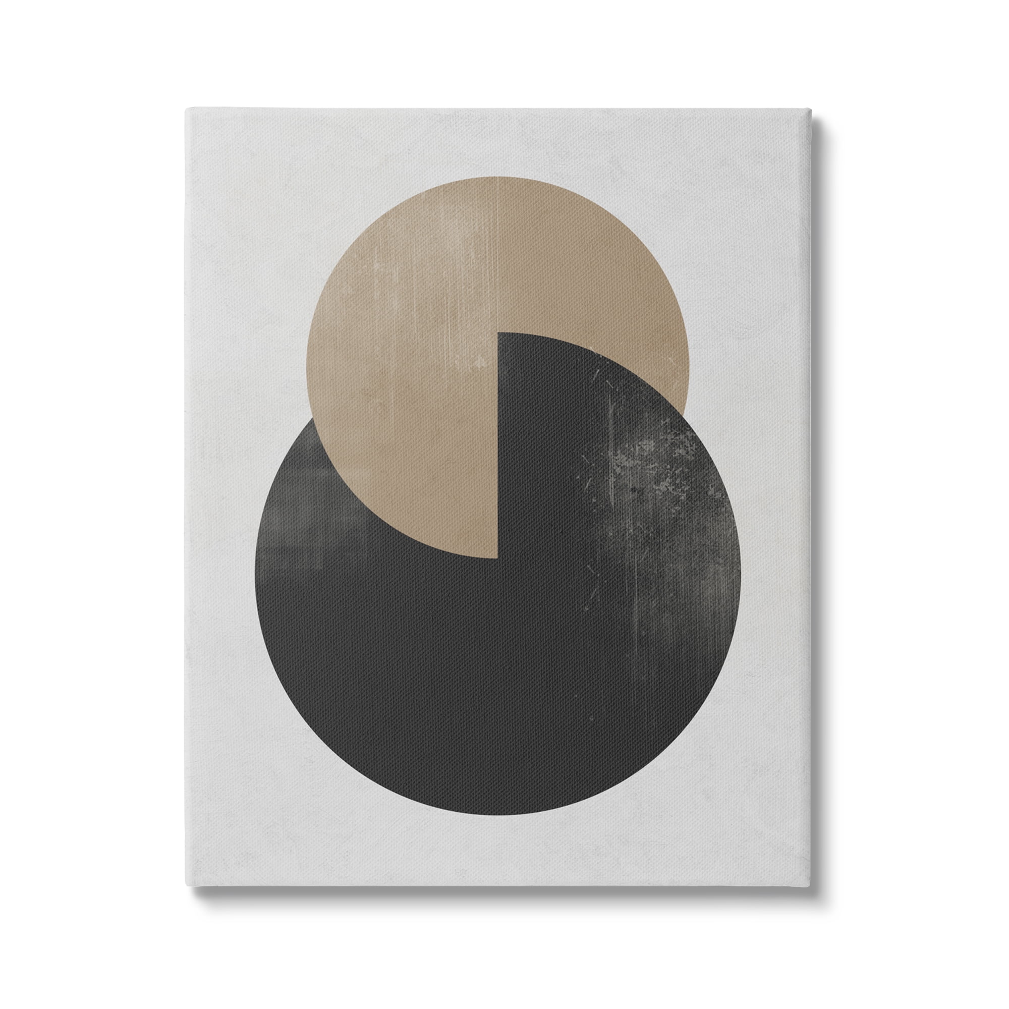 Stupell Industries Neutral Circles Overlapping Abstract Painting Gallery Wrapped Canvas Art Print Wall Art, 24 x 30