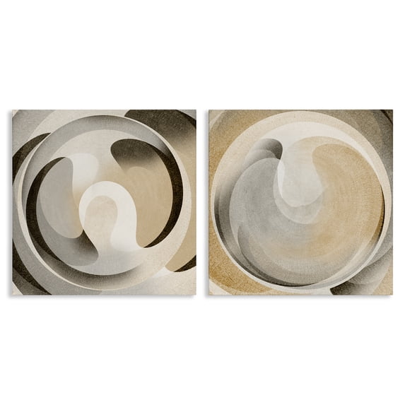 Stupell Industries Glam Neutral Circular Vortex 2pc Canvas Art Set, 24 x 24 each, by Noah Bay
