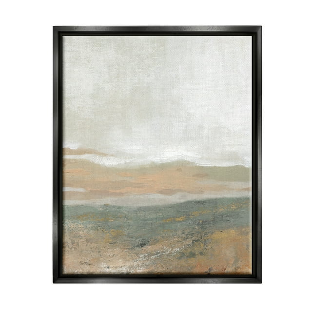 Stupell Industries Neutral Desert Abstraction Abstract Painting Black Floater Framed Canvas Art Print Wall Art, 17 x 21