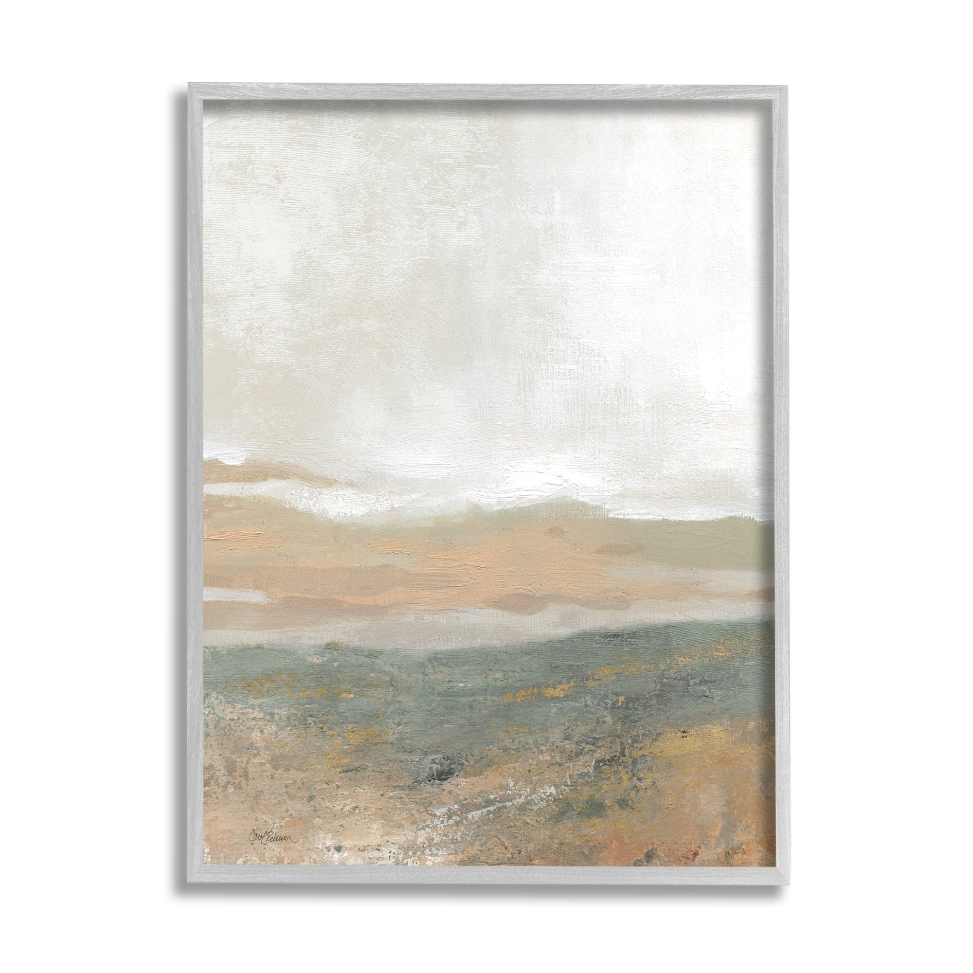 Stupell Industries Neutral Desert Abstraction Abstract Painting Gray Framed Art Print Wall Art, 11 x 14