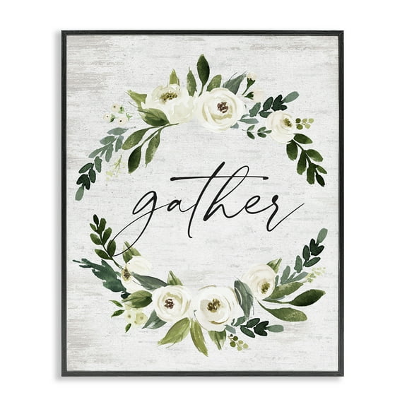 Stupell Industries Neutral Distressed Gather Botanical & Floral Painting Black Framed Art Print Wall Art, 11 x 14