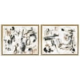 thumbnail image 1 of Stupell Industries Neutral Earth Tones Abstraction Abstract Painting Gold Floater Framed Canvas Art Print Wall Art, 21 x 17, Set of 2, 1 of 9