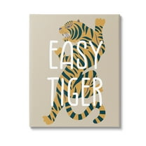 Stupell Industries Neutral Easy Tiger Animals & Insects Painting Gallery Wrapped Canvas Art Print Wall Art, 16 x 20