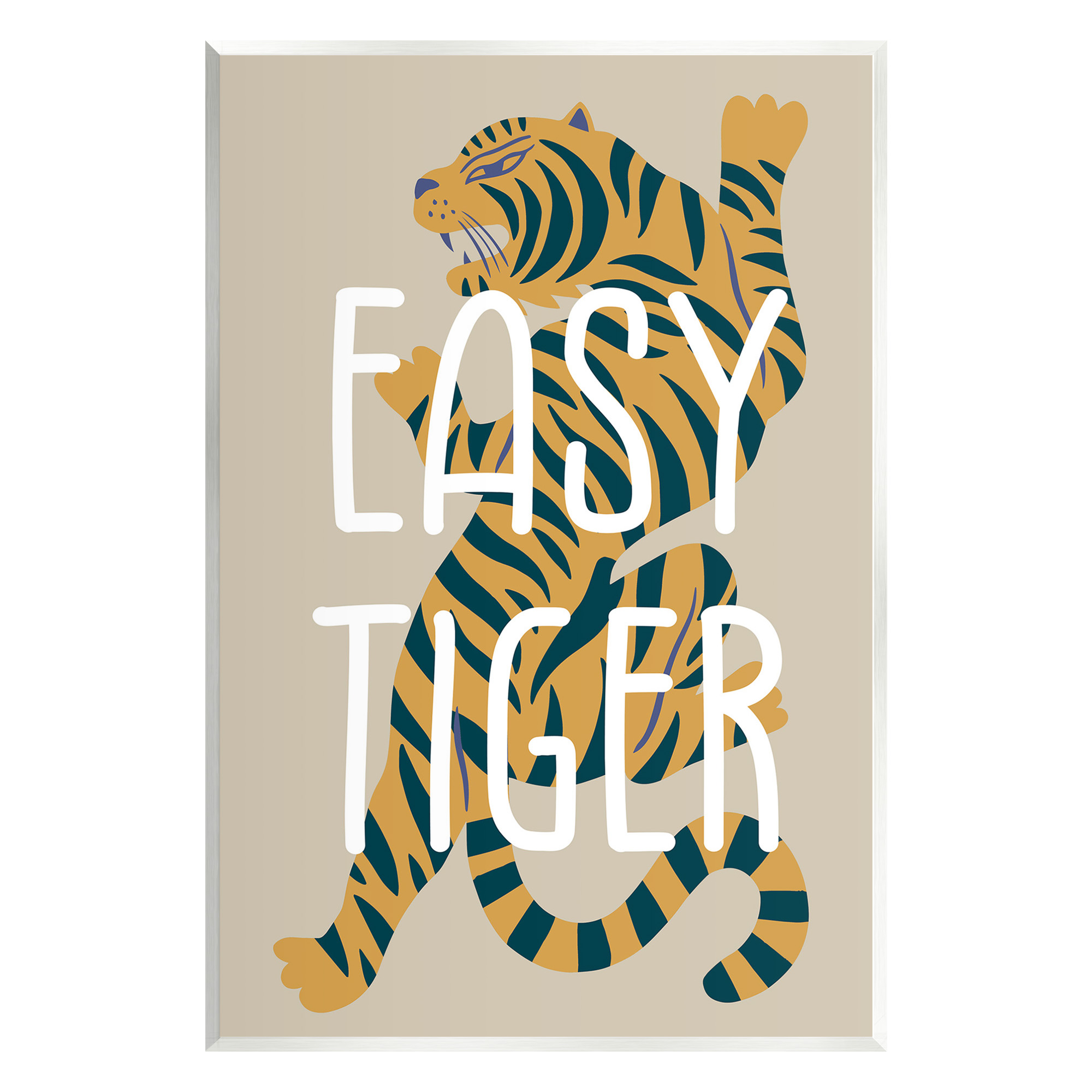 Stupell Industries Neutral Easy Tiger Animals & Insects Painting Unframed Art Print Wall Art, 10 x 15