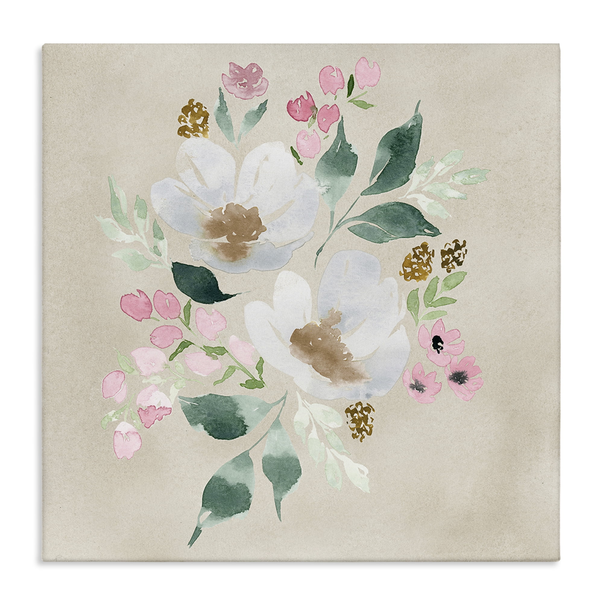Stupell Industries Neutral Floral Beauty Botanical & Floral Painting Gallery Wrapped Canvas Art Print Wall Art, 30 x 30