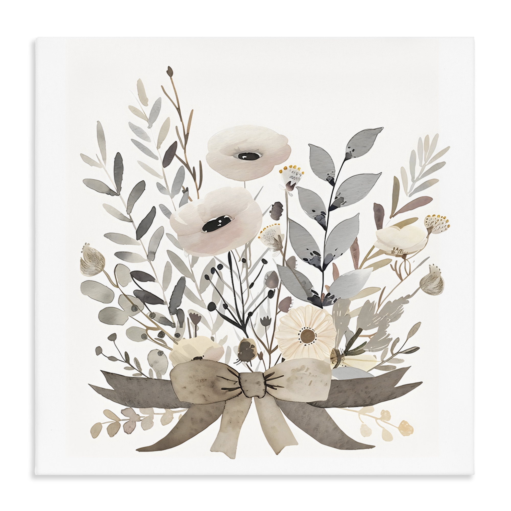 Stupell Industries Neutral Floral Bouquet Beige Canvas Wall Art, design by Creative Studio