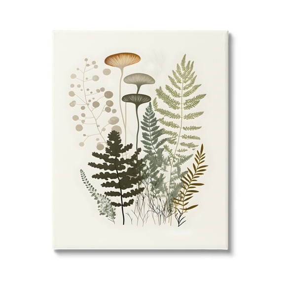Stupell Industries Neutral Forest Ferns Botanical & Floral Painting Gallery Wrapped Canvas Art Print Wall Art, 16 x 20