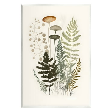 Stupell Industries Neutral Forest Ferns Botanical & Floral Painting Unframed Art Print Wall Art, 10 x 15