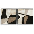 thumbnail image 1 of Stupell Industries Neutral Fragmented Geometric Shapes Abstract Painting Black Floater Framed Canvas Art Print Wall Art, 18 x 18, Set of 2, 1 of 9