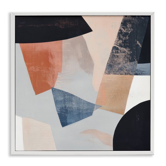 Stupell Industries Neutral Fragmented Visions White Framed Giclee Art design by Mona Grace, 12 x 12