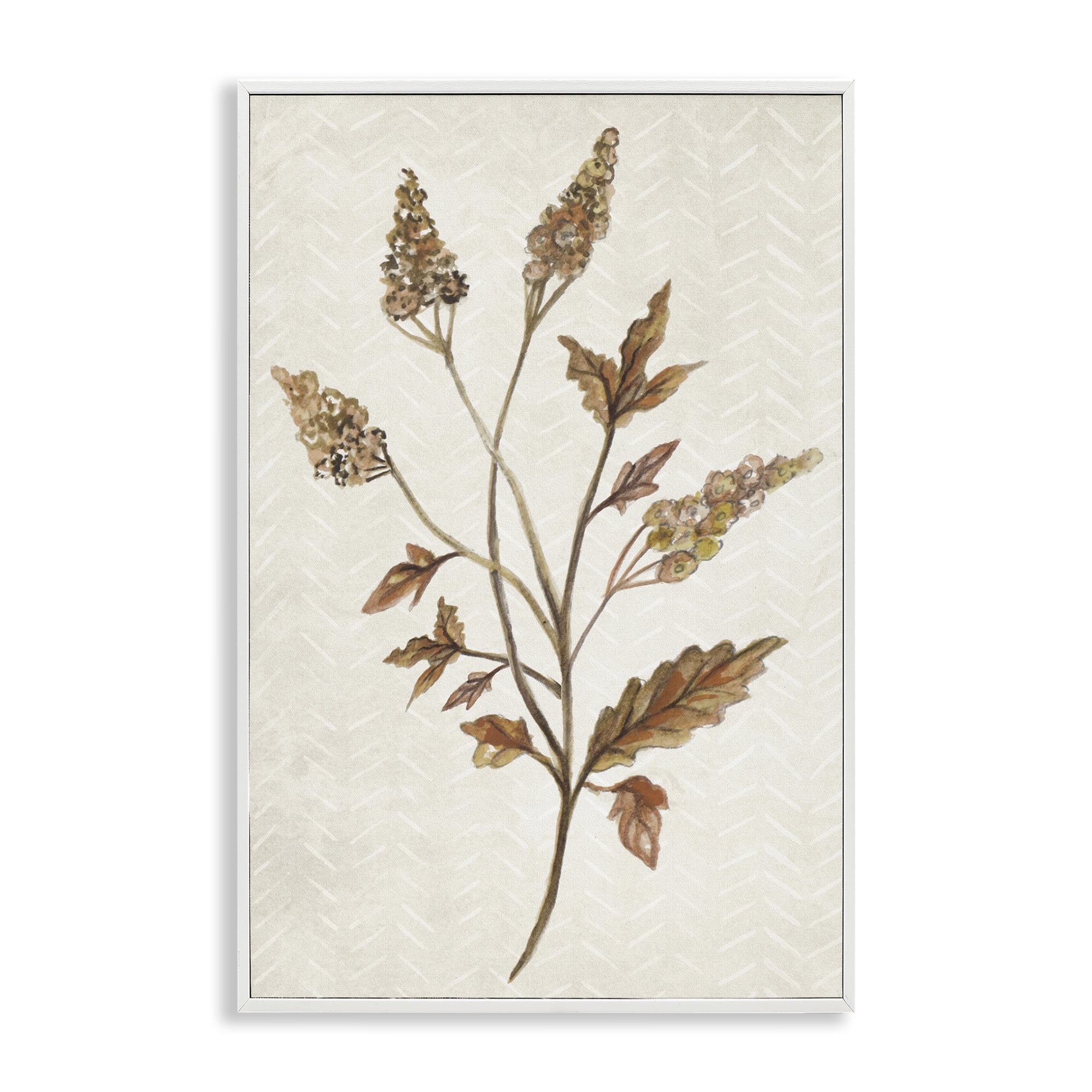 Stupell Industries Neutral Garden Botanics Botanical & Floral Painting White Framed Art Print Wall Art, 16 x 24