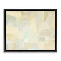 Stupell Industries Neutral Geometric Pattern Abstract Painting Black Floater Framed Canvas Art Print Wall Art, 21 x 17