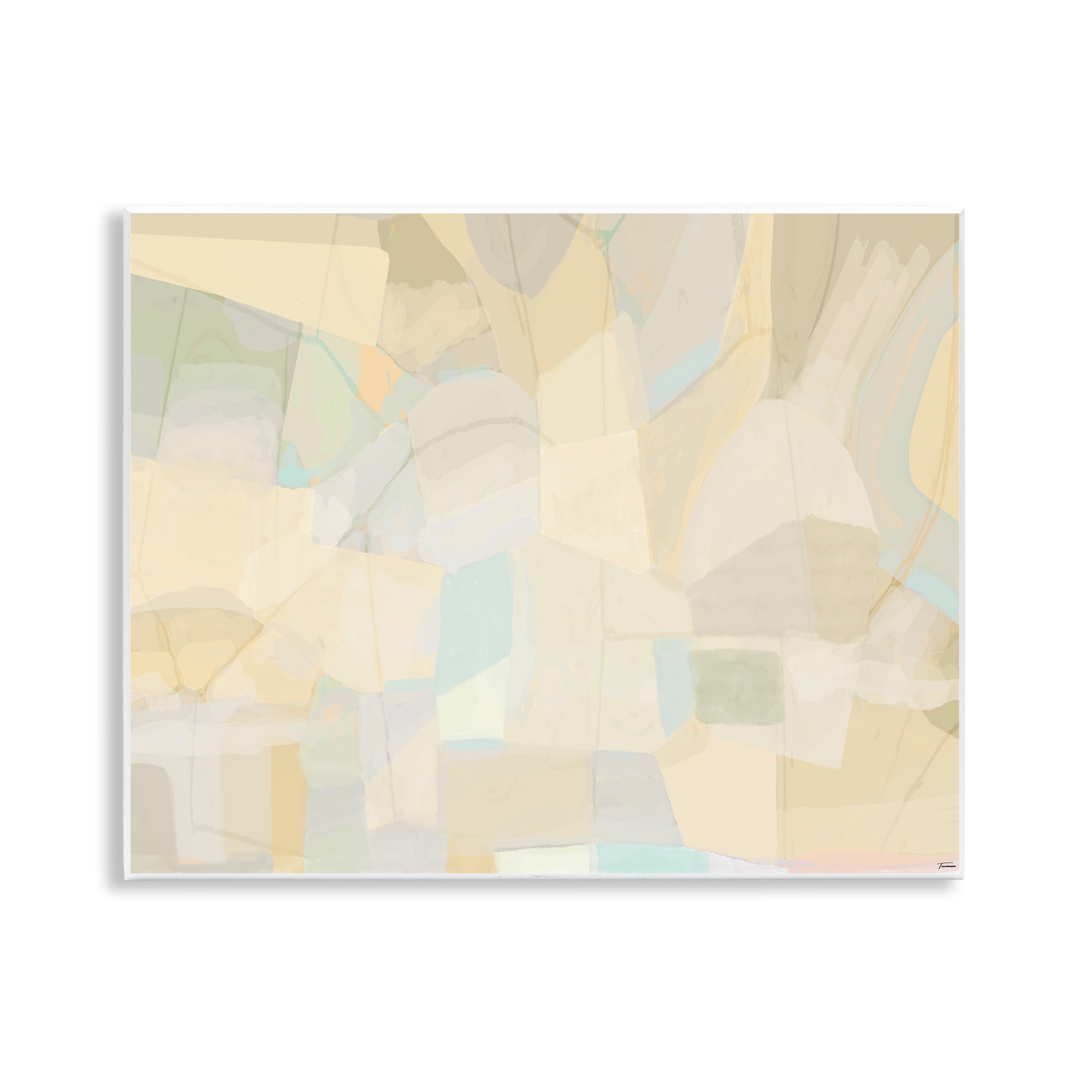 Stupell Industries Neutral Geometric Pattern Abstract Painting Unframed