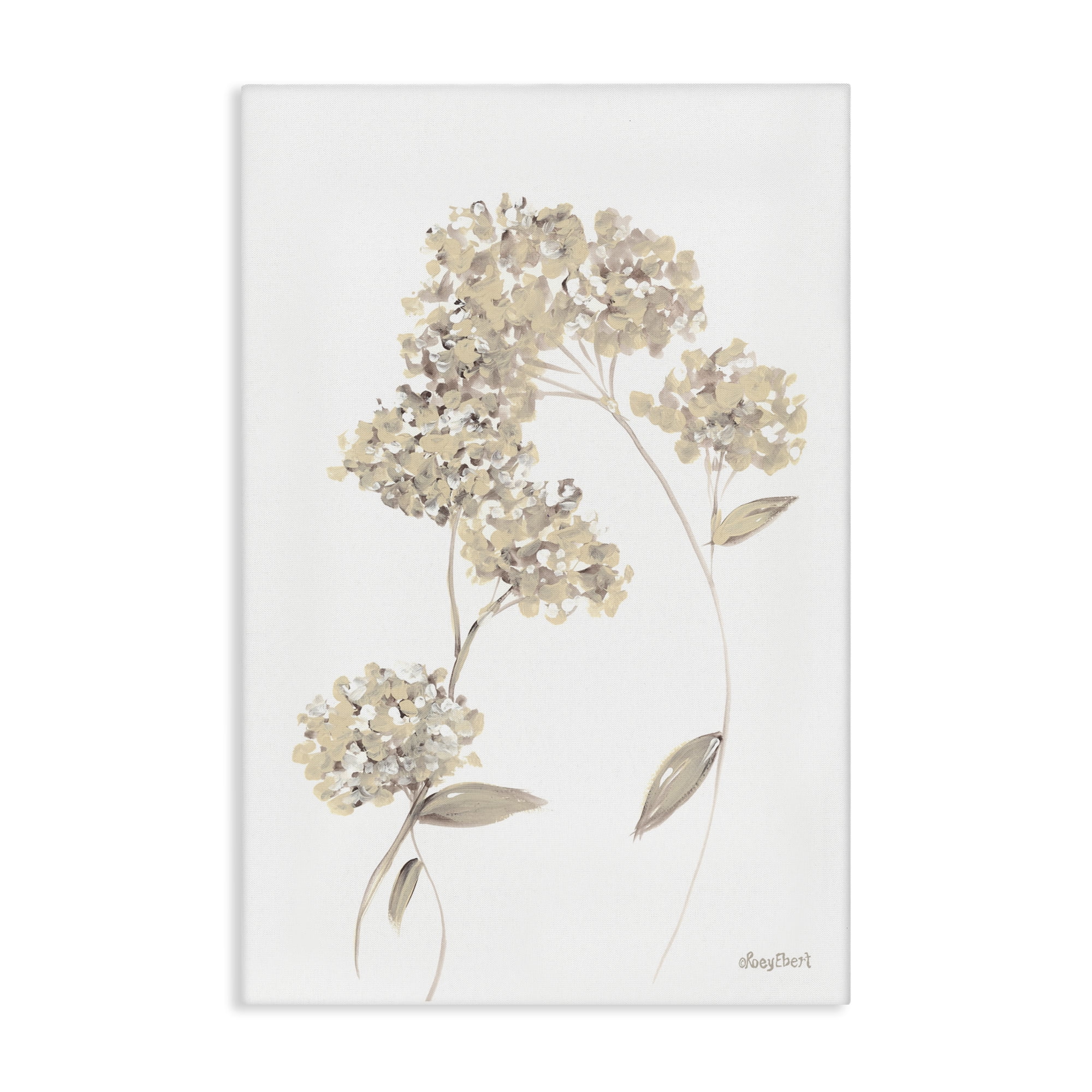 Stupell Industries Neutral Geranium Florets Botanical & Floral Painting Gallery Wrapped Canvas Art Print Wall Art, 20 x 30