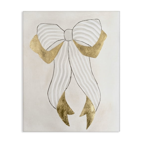 Stupell Industries Neutral Glam Ribbon Canvas Wall Art design by Vanna Lam, 48 x 36